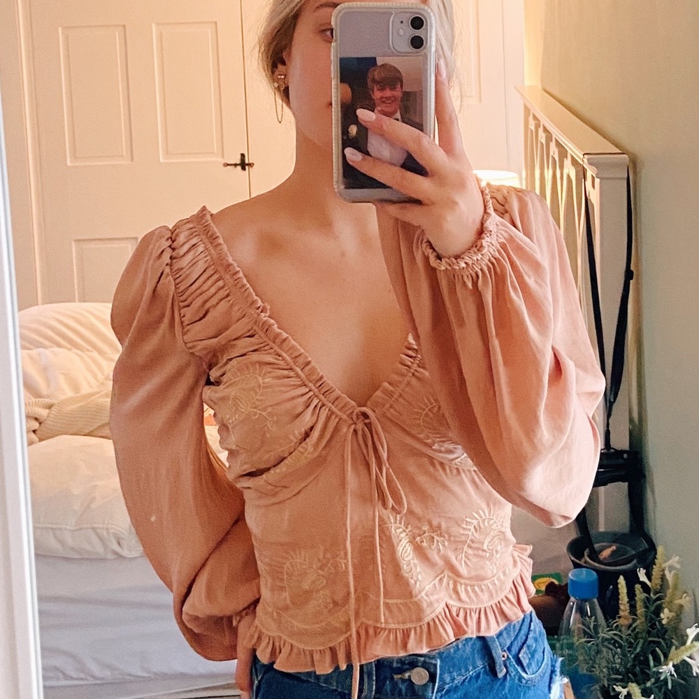 Blush Pink Free People Top